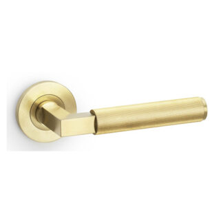 Alexander & Wilks AW202SBPVD Hurricane Reeded Lever On Round Rose - Satin Brass PVD (LEAD TIME: 2-3 DAYS)