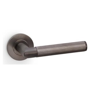 Alexander & Wilks AW210DBZPVD Harrier Knurled Lever On Round Rose - Dark Bronze PVD (LEAD TIME: 2-3 DAYS)