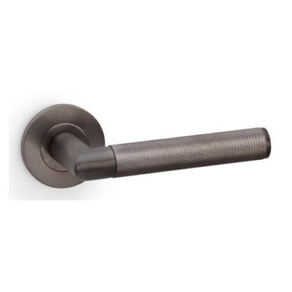 Alexander & Wilks AW210DBZPVD Harrier Knurled Lever On Round Rose - Dark Bronze PVD (LEAD TIME: 2-3 DAYS)