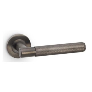 Alexander & Wilks AW220DBZPVD Spitfire Knurled Lever On Round Rose - Dark Bronze PVD (LEAD TIME: 2-3 DAYS)