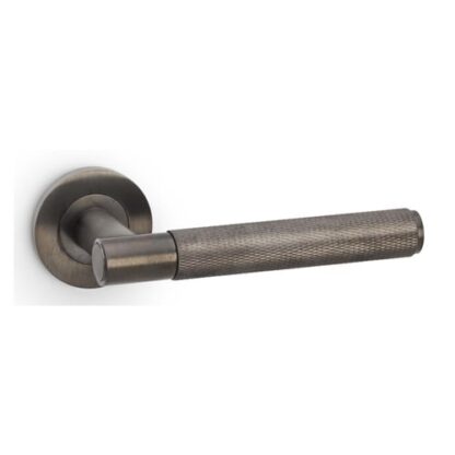 Alexander & Wilks AW220DBZPVD Spitfire Knurled Lever On Round Rose - Dark Bronze PVD (LEAD TIME: 2-3 DAYS)