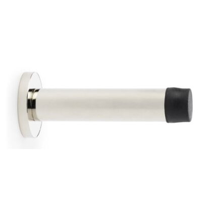 Alexander & Wilks AW616PN Cylinder Projection Door Stop On Rose - Polished Nickel (LEAD TIME: 2-3 DAYS)