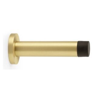 Alexander & Wilks AW616SB Cylinder Projection Door Stop On Rose - Satin Brass (LEAD TIME: 2-3 DAYS)