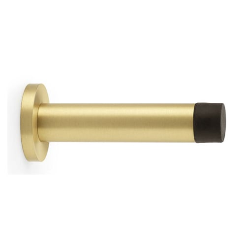 Alexander & Wilks AW616SB Cylinder Projection Door Stop On Rose - Satin Brass (LEAD TIME: 2-3 DAYS)