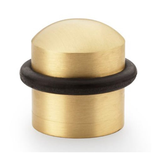 Alexander & Wilks AW638SB Dome Top Floor Mounted Door Stop - Satin Brass (LEAD TIME: 2-3 DAYS)