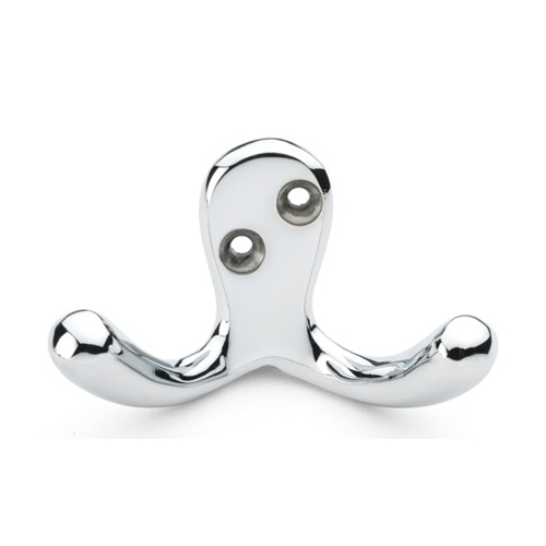 Alexander & Wilks AW773PC Victorian Double Robe Hook - Polished Chrome (LEAD TIME: 2-3 DAYS)
