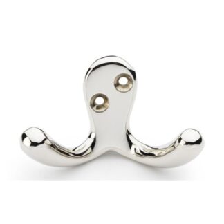 Alexander & Wilks AW773PN Victorian Double Robe Hook - Polished Nickel (LEAD TIME: 2-3 DAYS)