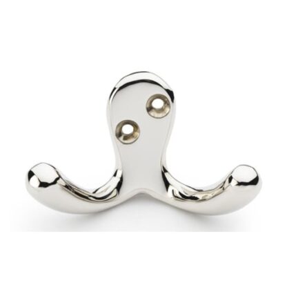 Alexander & Wilks AW773PN Victorian Double Robe Hook - Polished Nickel (LEAD TIME: 2-3 DAYS)