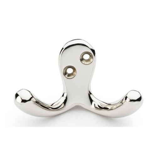 Alexander & Wilks AW773PN Victorian Double Robe Hook - Polished Nickel (LEAD TIME: 2-3 DAYS)