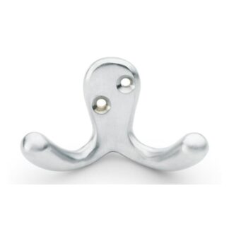 Alexander & Wilks AW773SC Victorian Double Robe Hook - Satin Chrome (LEAD TIME: 2-3 DAYS)