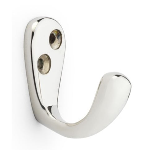 Alexander & Wilks AW774PN Victorian Single Robe Hook - Polished Nickel (LEAD TIME: 2-3 DAYS)