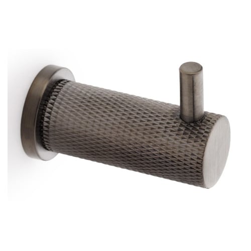 Alexander & Wilks AW775DBZPVD Brunel Knurled Coat Hook - Dark Bronze PVD (LEAD TIME: 2-3 DAYS)