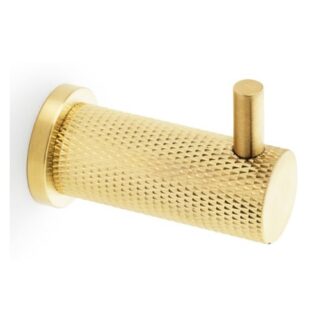 Alexander & Wilks AW775SBPVD Brunel Knurled Coat Hook - Satin Brass PVD (LEAD TIME: 2-3 DAYS)