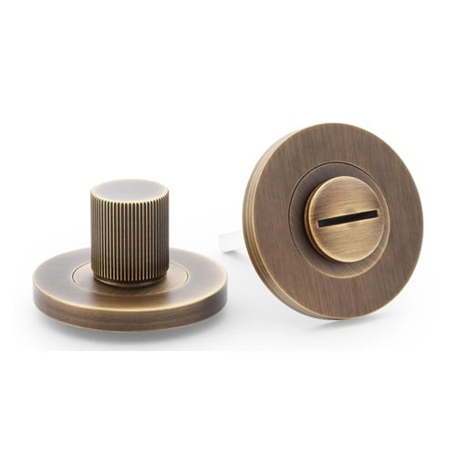 Alexander & Wilks AW792AB Reeded Thumbturn and Release - Antique Brass (LEAD TIME: 2-3 DAYS)