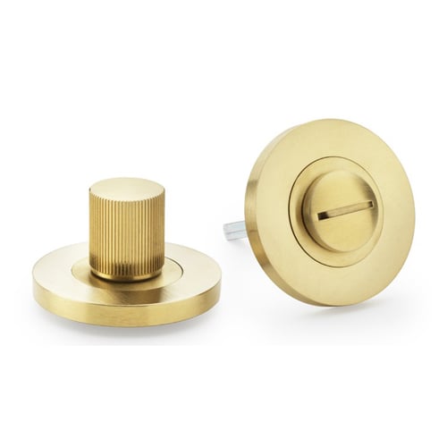 Alexander & Wilks AW792SBPVD Reeded Thumbturn and Release - Satin Brass PVD (LEAD TIME: 2-3 DAYS)