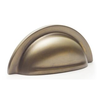 Alexander & Wilks AW903AB Bardom Ridged Cabinet Cup Pull - Antique Brass (LEAD TIME: 2-3 DAYS)