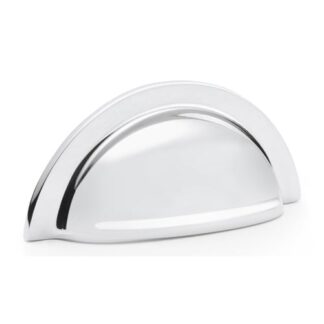 Alexander & Wilks AW903PC Bardom Ridged Cabinet Cup Pull - Polished Chrome (LEAD TIME: 2-3 DAYS)