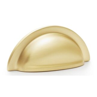 Alexander & Wilks AW903SB Bardom Ridged Cabinet Cup Pull - Satin Brass (LEAD TIME: 2-3 DAYS)