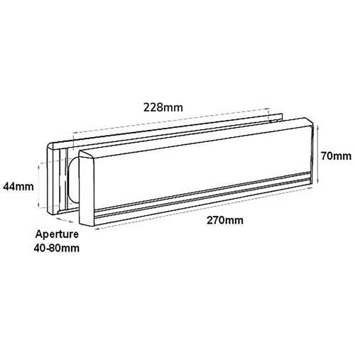 Map 11" Telescopic Letterplate for UPVC Doors - 40-80mm - Image 6