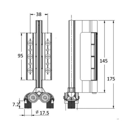 Clearspan for Sheerline Aluminium Bi-Fold Doors Bottom Roller - Image 2