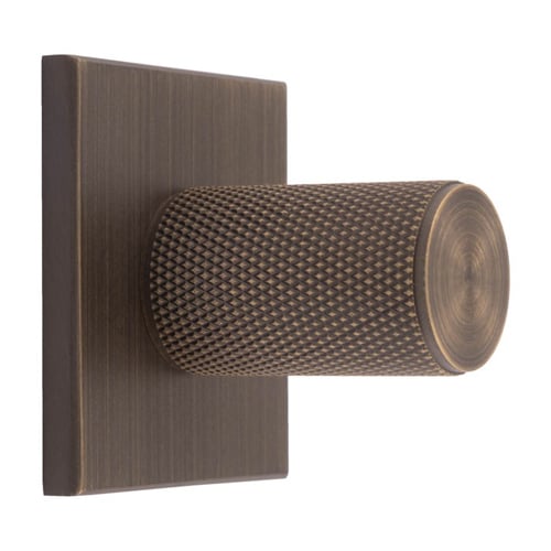 Carlisle Brass BP702AB40AB Knurled Cylinder Knob On Backplate (LEAD TIME: 2-3 DAYS)