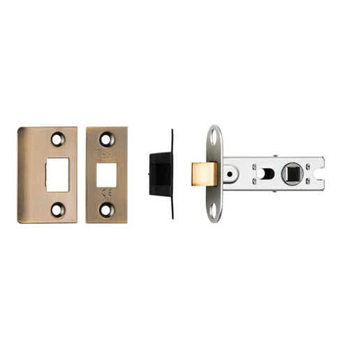 Eurospec BTL25AB 64mm Ce B/T Tubular Mortice Latch Square - Antique Brass (LEAD TIME: 2-3 DAYS)
