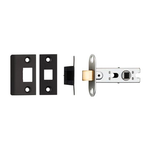 Eurospec BTL25MB 64mm Ce B/T Tubular Mortice Latch Square - Matt Black (LEAD TIME: 2-3 DAYS)