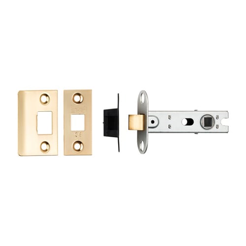 Eurospec BTL30SB 76mm CE B/T Tubular Mortice Latch Square - Satin Brass (LEAD TIME: 2-3 DAYS)