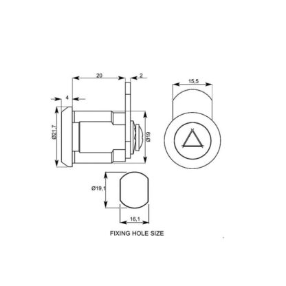 Lowe & Fletcher C073 Round Face Nut Fix 20mm Body Economy Camlock - Image 2