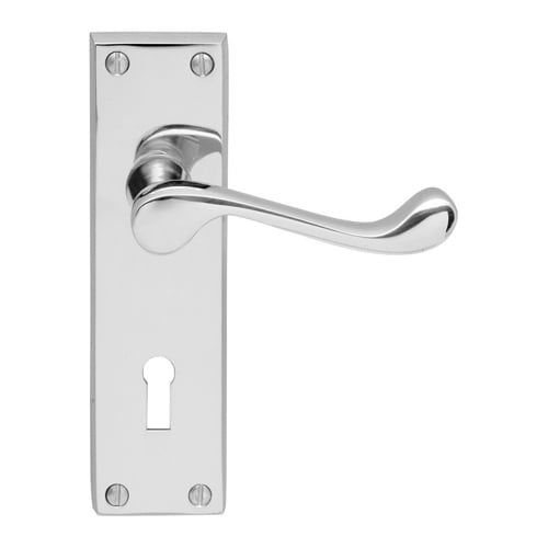 Carlisle Brass CBS54CP Contract Victorian Scroll Lever On Lock Backplate (LEAD TIME: 2-3 DAYS)