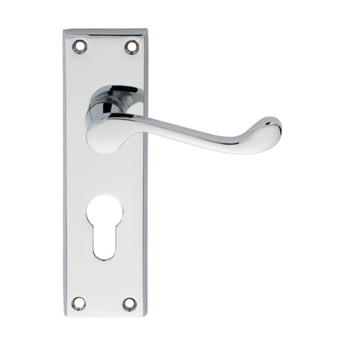Carlisle Brass CBS54YCP Contract Victorian Scroll Lever On Euro Lock Backplate (LEAD TIME: 2-3 DAYS)