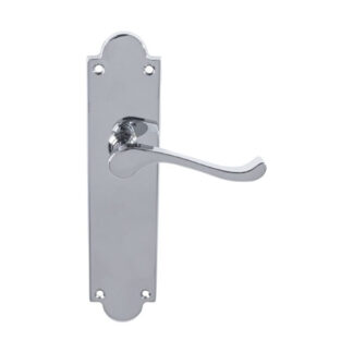Carlisle Brass CBS67CP Victorian Scroll Lever On Shaped Backplate - Latch (Contract Range) (LEAD TIME: 2-3 DAYS)