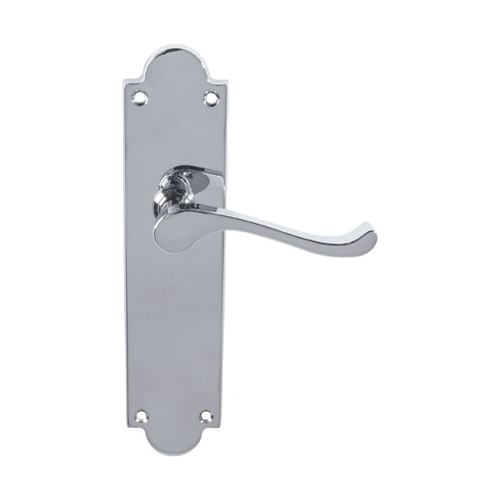 Carlisle Brass CBS67CP Victorian Scroll Lever On Shaped Backplate - Latch (Contract Range) (LEAD TIME: 2-3 DAYS)