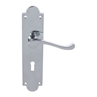 Carlisle Brass CBS68CP Victorian Scroll Lever On Shaped Backplate - Lock 57mm C/C (Contract Range) (LEAD TIME: 2-3 DAYS)