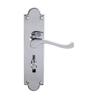 Carlisle Brass CBS68WCCP Victorian Scroll Lever On Shaped Backplate - Bathroom 57mm C/C (Contract Range) (LEAD TIME: 2-3 DAYS)