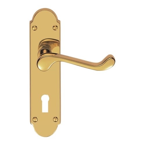 Carlisle Brass CBS68 Victorian Scroll Lever On Shaped Backplate - Lock 57mm C/C (Contract Range) (LEAD TIME: 2-3 DAYS)