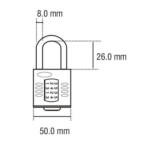 Squire CP50 50mm Open Shackle Combination Padlock - Image 2