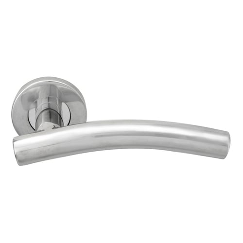 Eurospec CSL1193BSS Curved Lever On Sprung Rose (LEAD TIME: 2-3 DAYS)