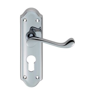 Carlisle Brass DL17YCP Ashtead Lever On Euro Lock Backplate (LEAD TIME: 2-3 DAYS)