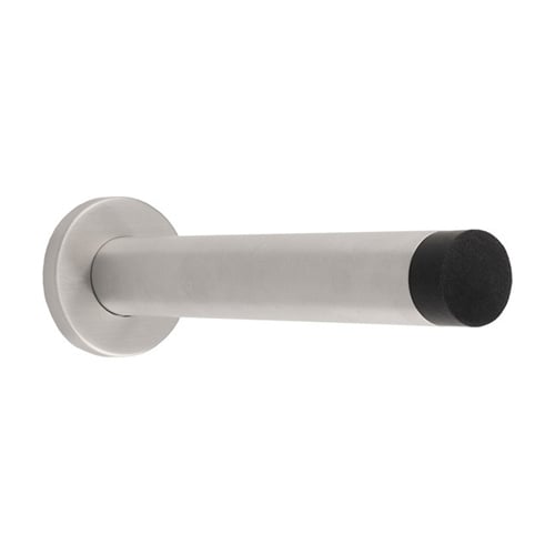 Eurospec DSW1019SSS 150 x 22mm Wall Mounted Doorstop On Rose Concealed Fix - Satin Stainless Steel 150mm (LEAD TIME: 2-3 DAYS)