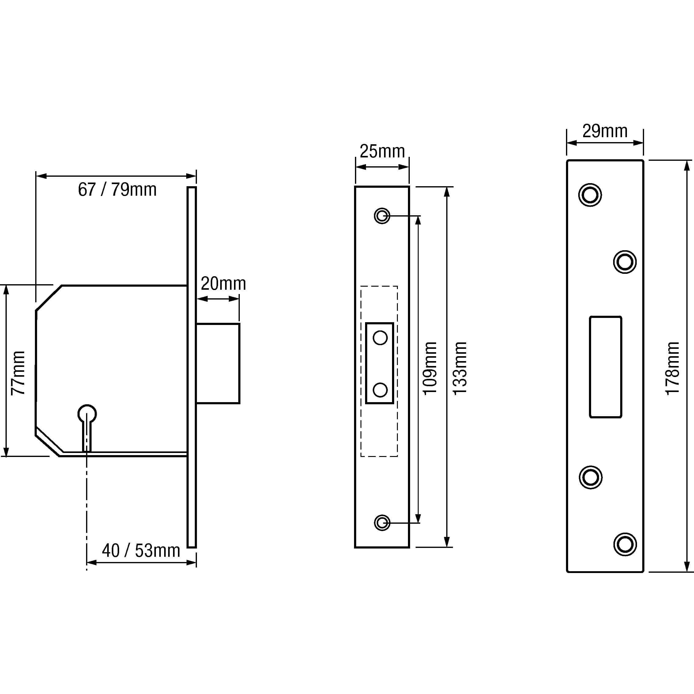 (Ex Chubb) Union 3G114E British Standard 5 Lever Mortice Deadlock - Image 2