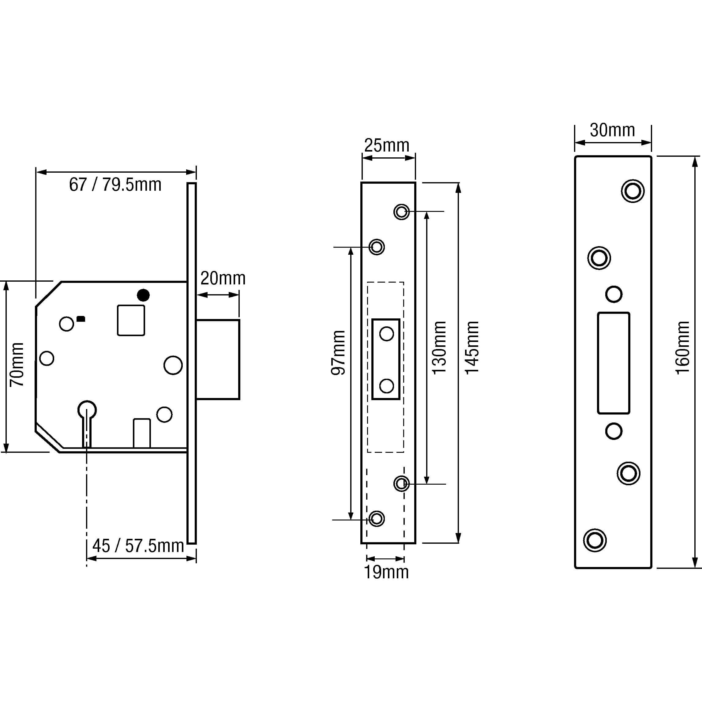 Union 2134E British Standard 5 Lever Mortice Deadlock - Image 2