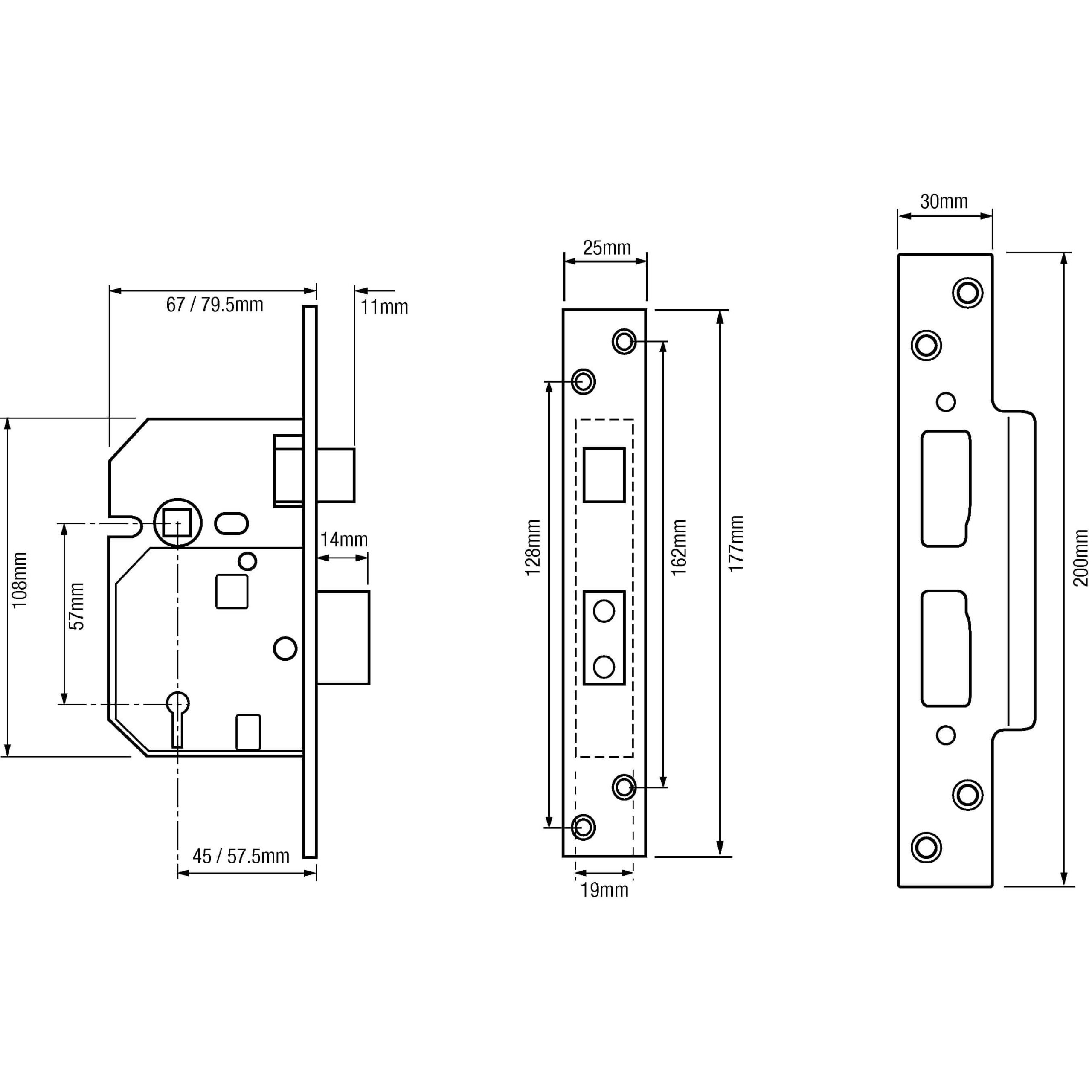 Union 2234E British Standard 5 Lever Mortice Sashlock - Image 2