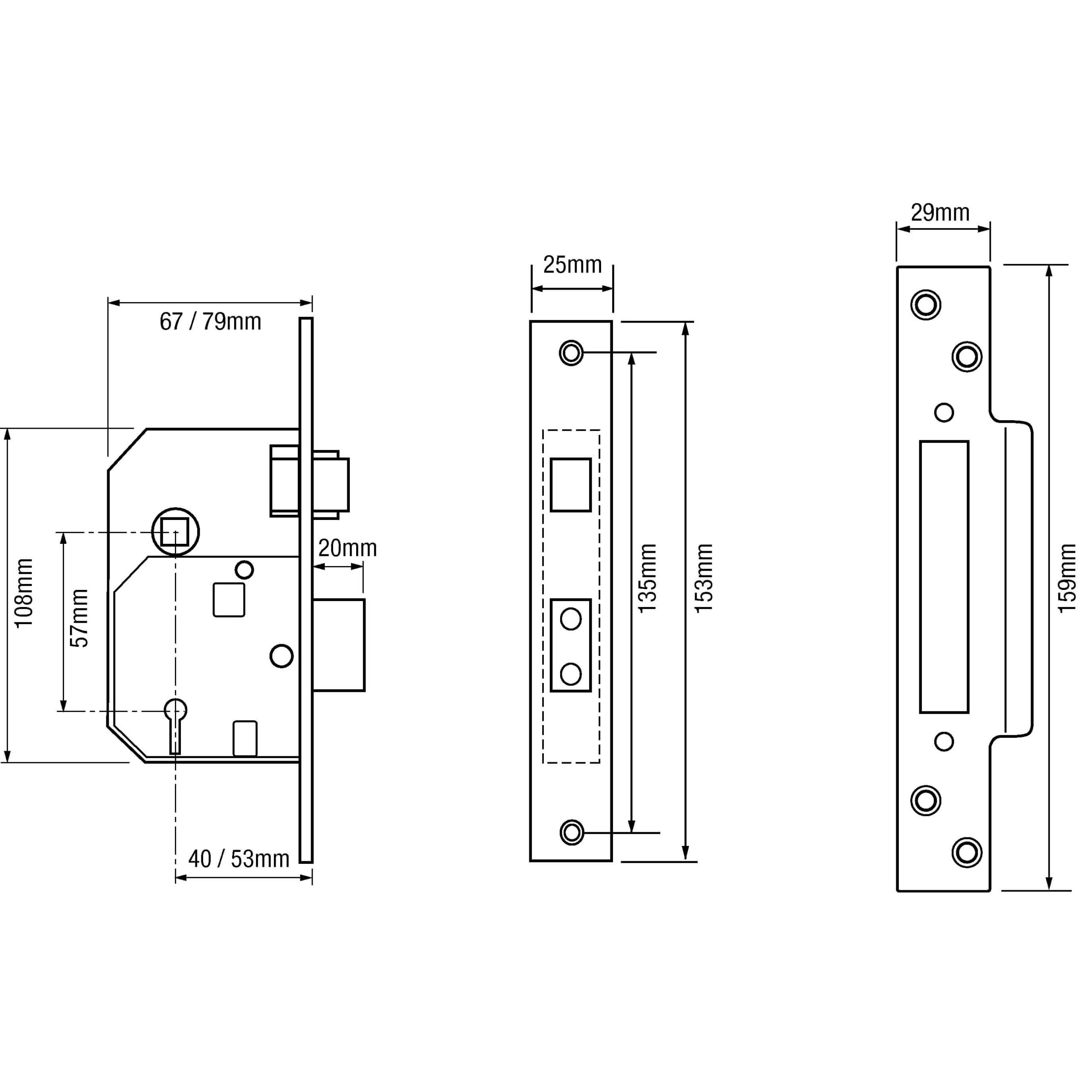 (Ex Chubb) Union 3K74E British Standard 5 Lever Mortice Sashlock - Image 2