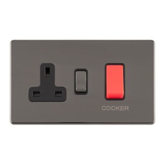 Eurolite ECBN45ASWASB 45AMP DP COOKER SWITCH WITH 13AMP SOCKET (LEAD TIME: 2-3 DAYS)