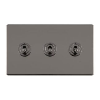 Eurolite ECBNT3SW 3 GANG 10AMP 2WAY TOGGLE SWITCH BLACK NICKEL PLATE (LEAD TIME: 2-3 DAYS)