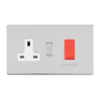 Eurolite ECPC45ASWASW 45AMP DP COOKER SWITCH WITH 13AMP SOCKET (LEAD TIME: 2-3 DAYS)