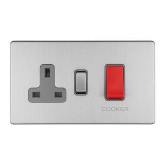 Eurolite ECSS45ASWASG 45Amp DP Cooker Switch with 13Amp Socket (LEAD TIME: 2-3 DAYS)