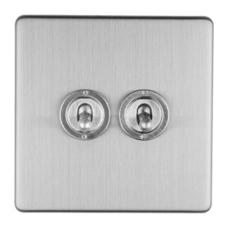 Eurolite ECSST2SW 2-Gang 10Amp 2-Way Toggle Switch Satin Stainless Plate (LEAD TIME: 2-3 DAYS)