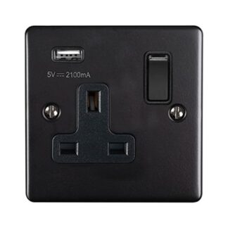 Eurolite EN1USBMBB 1-Gang USB Socket (LEAD TIME: 2-3 DAYS)